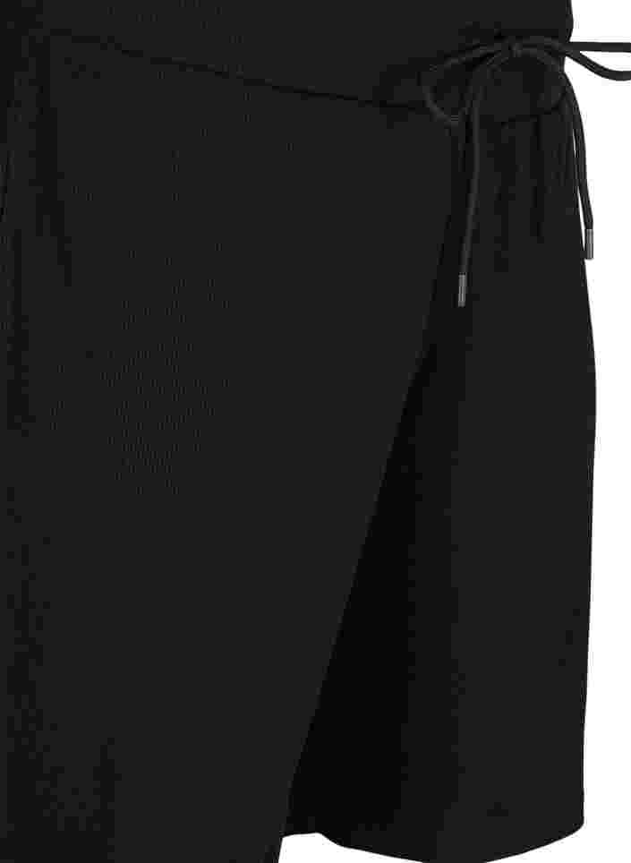 Løse shorts med en ribbet struktur, Black, Packshot image number 2