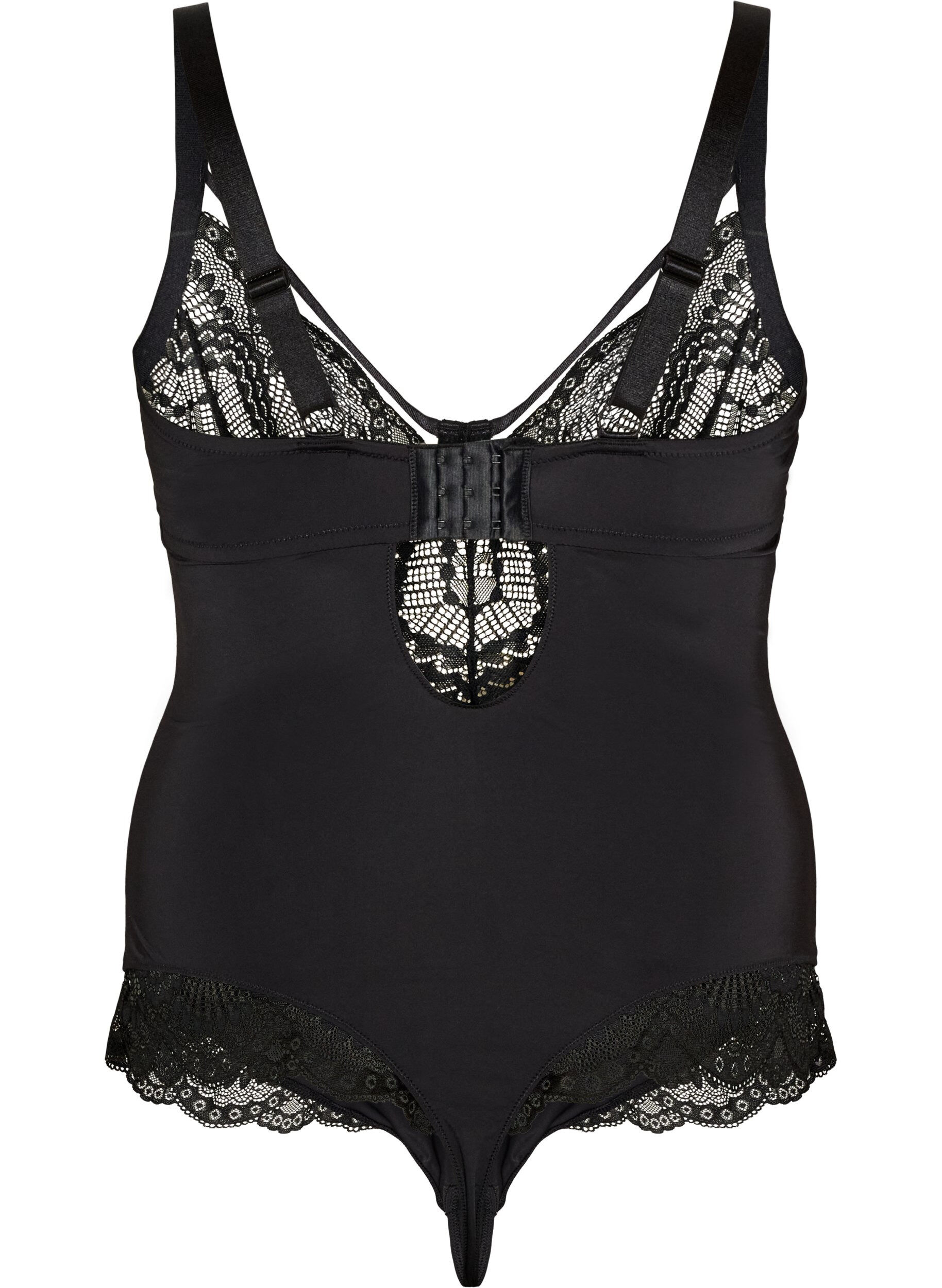 ZizziUnderwired blondebody med stroppdetalj, Svart, Packshot image number 1