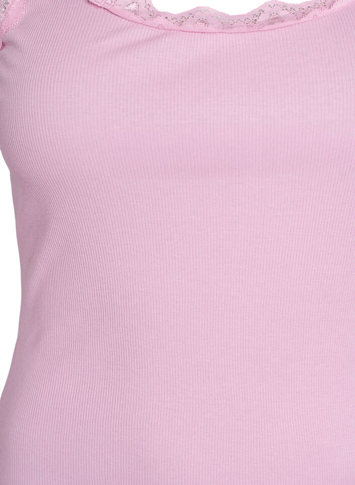 Topp med blondekant, Rosa, Packshot image number 2