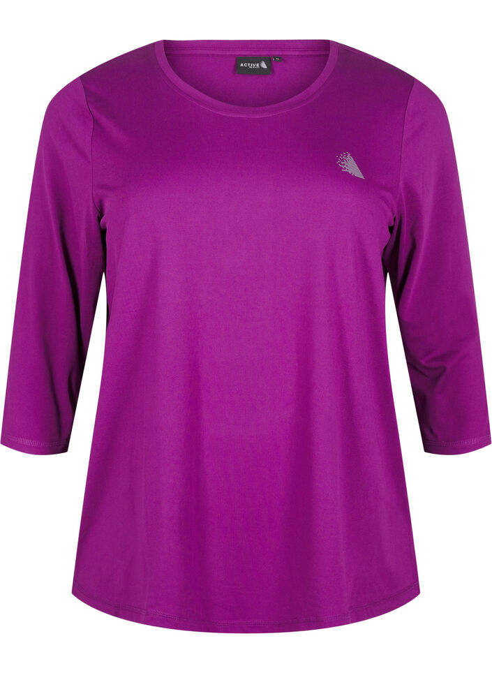 Treningsgenser med 3/4-ermer, Lilla, Packshot image number 0