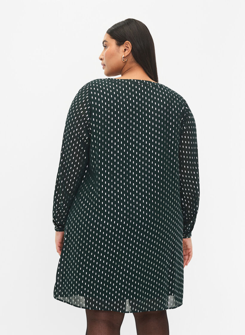 Langermet kjole med folietrykk, Scarab w. Silver, Model image number 1