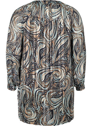 Lang skjorte med paisley-mønster og lurex, Black Paisley, Packshot image number 1