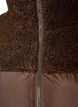 Midilang pufferjakke med teddyfleece, Brun, Packshot image number 2