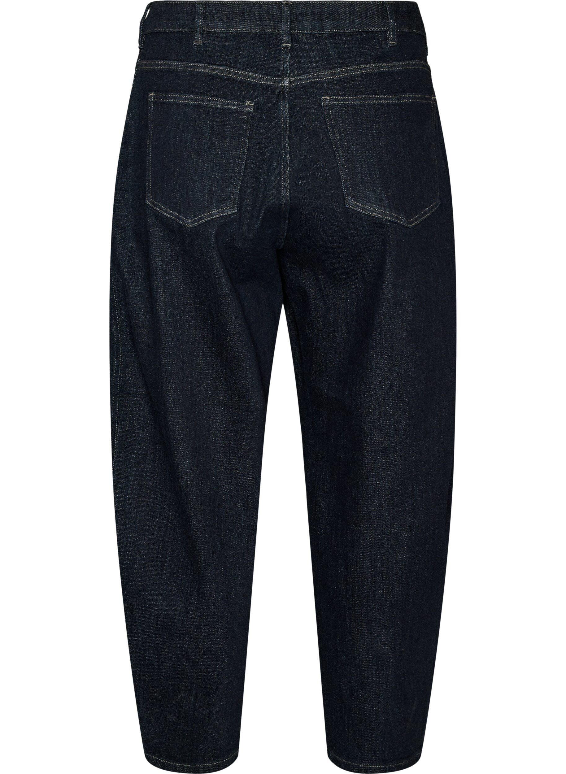 ZizziBarrel fit jeans med h&oslash;y midje, Bl&aring;, Packshot image number 1