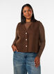 V-hals vest med knapper, Brun, Model image number 0
