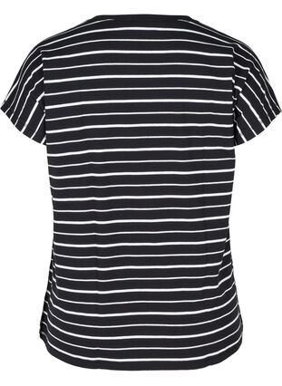 Stripete T-skjorte i bomull, Black/White Stripe, Packshot image number 1