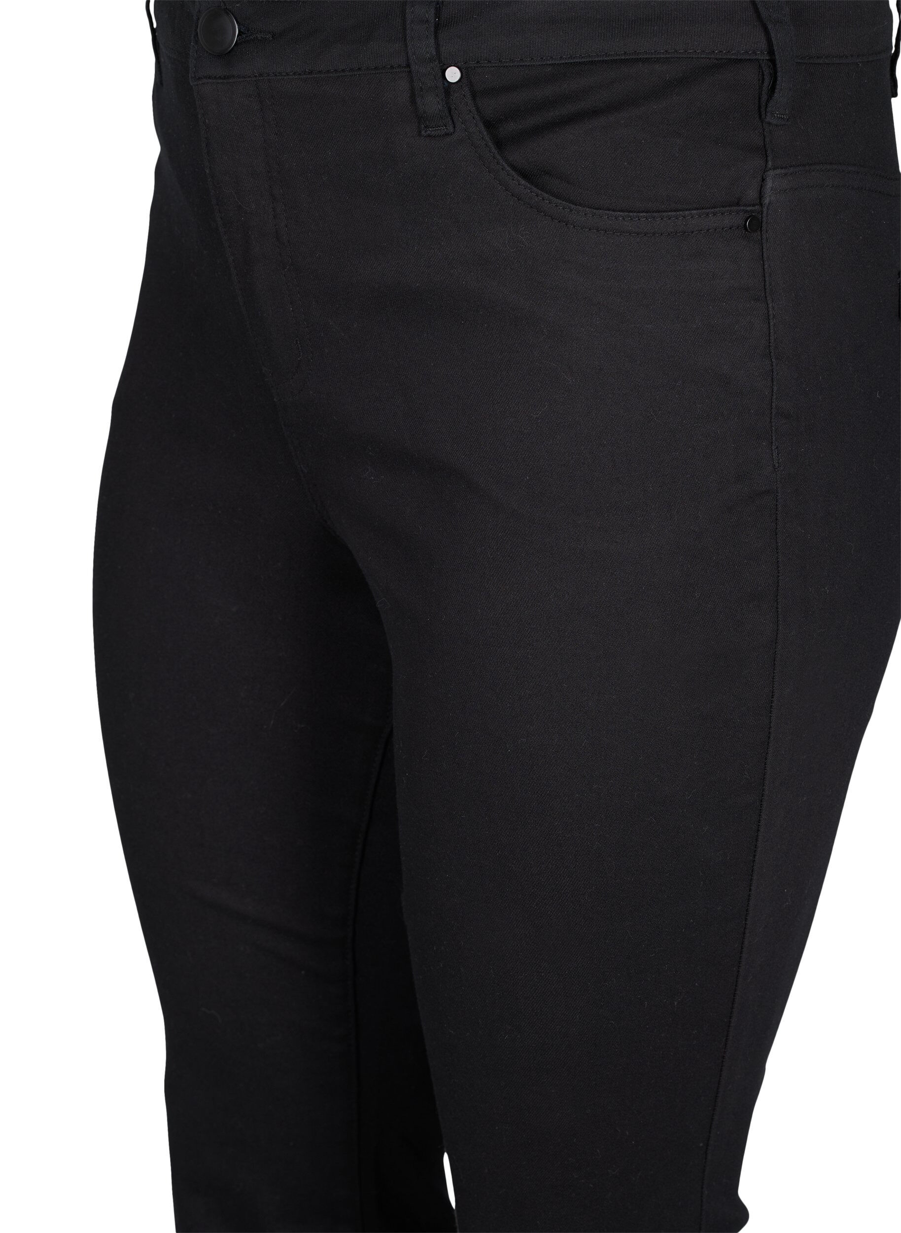 Zizzi Ellen bootcut jeans med h&oslash;yt liv, Black, Packshot image number 2