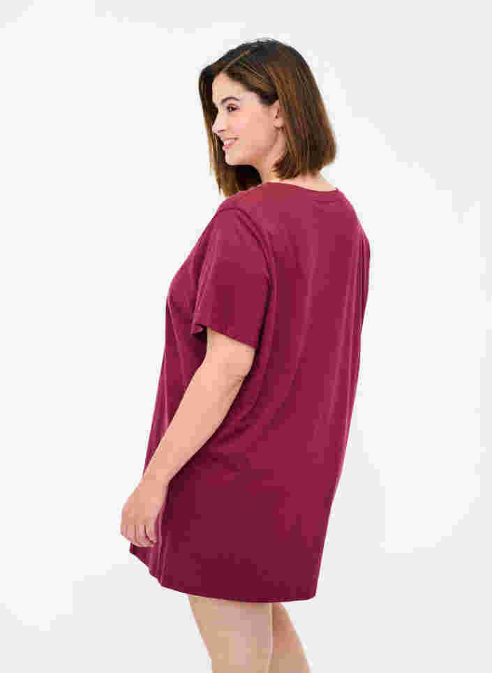 Oversized T-skjorte i økologisk bomull, Tawny Port, Model image number 1