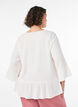 Bluse med tekstur, V-hals og rysjer, Vanilje, Model image number 2