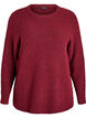 Melert strikkebluse med rund hals, R&oslash;d, Packshot image number 0