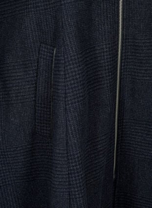Zizzi Rutete kåpe med ull, Dark Grey Melange, Packshot image number 3
