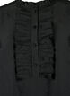 Skinnende skjortebluse med volanger, Black, Packshot image number 2