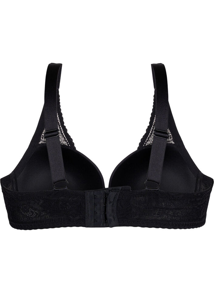 Formstøpt bh med blonder, Black, Packshot image number 1