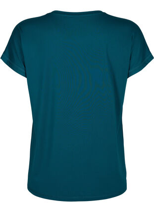 Kortermet trenings-T-skjorte med trykk, Deep Teal/Pacific, Packshot image number 1