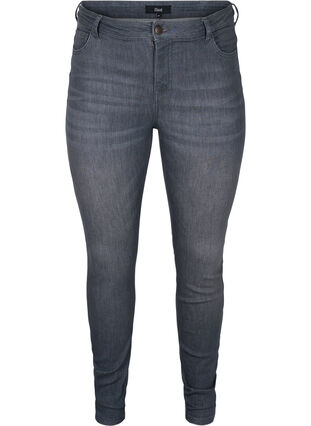 Amy jeans med høyt liv og push up-effekt, Grey Denim, Packshot image number 0