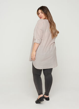Stripete skjorte i 100% bomull, Quail Stripe, Model image number 1
