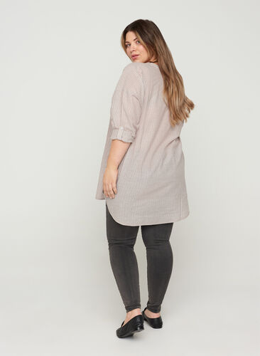 Stripete skjorte i 100% bomull, Quail Stripe, Model image number 1