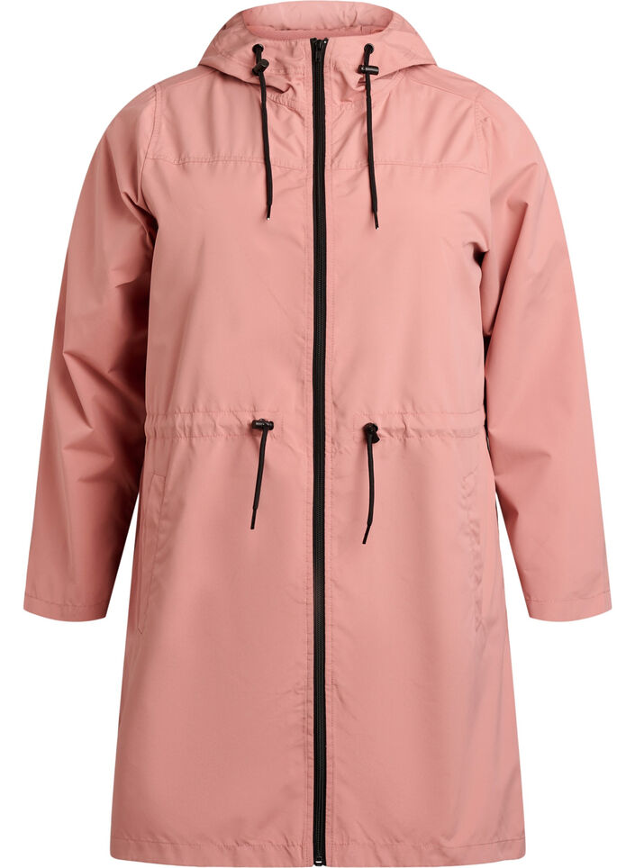 FLASH - Vannavst&oslash;tende parkas med hette, Rosa, Packshot image number 0