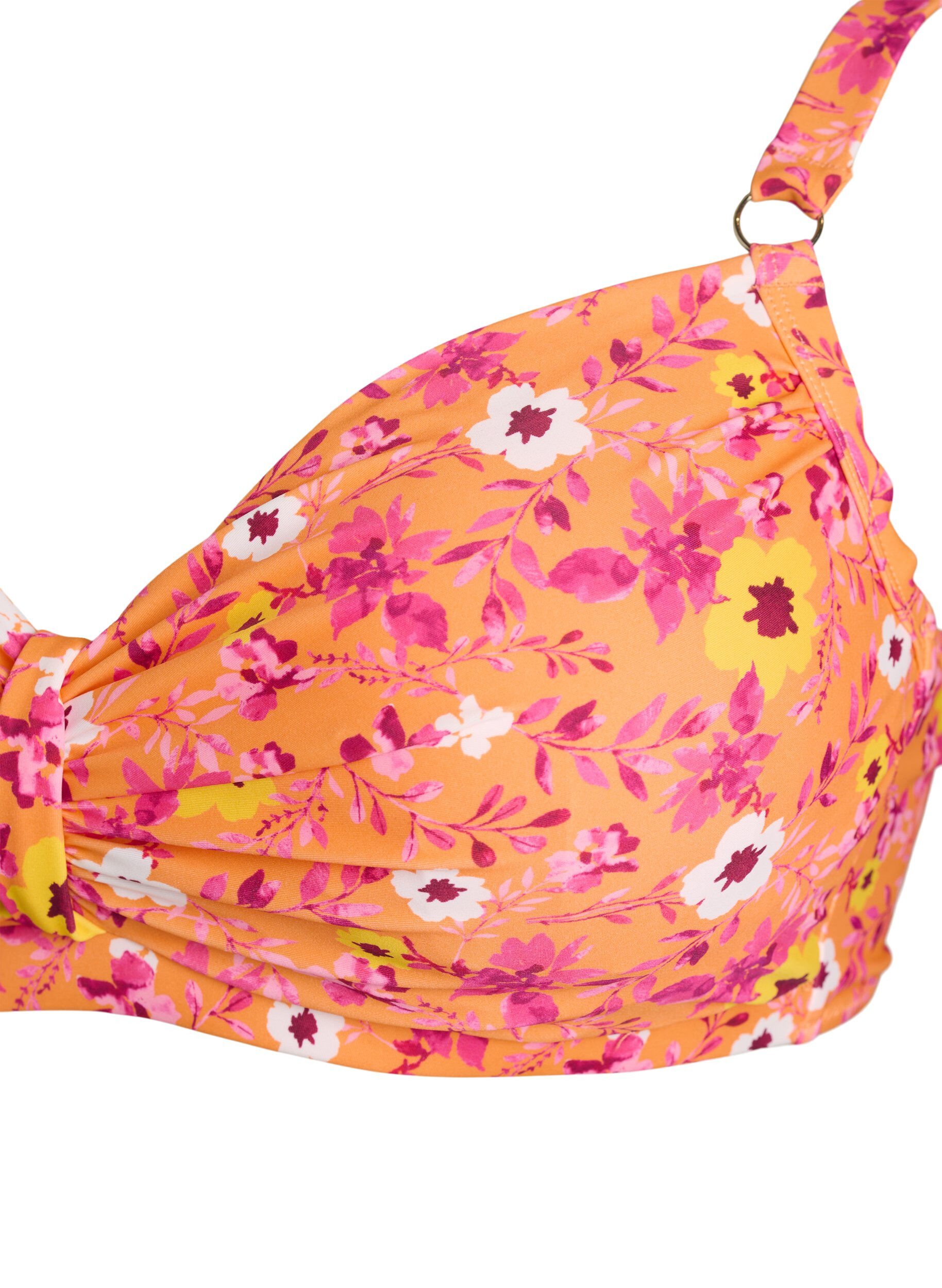 ZizziBikinioverdel med b&oslash;yle og m&oslash;nster, Orange, Packshot image number 2