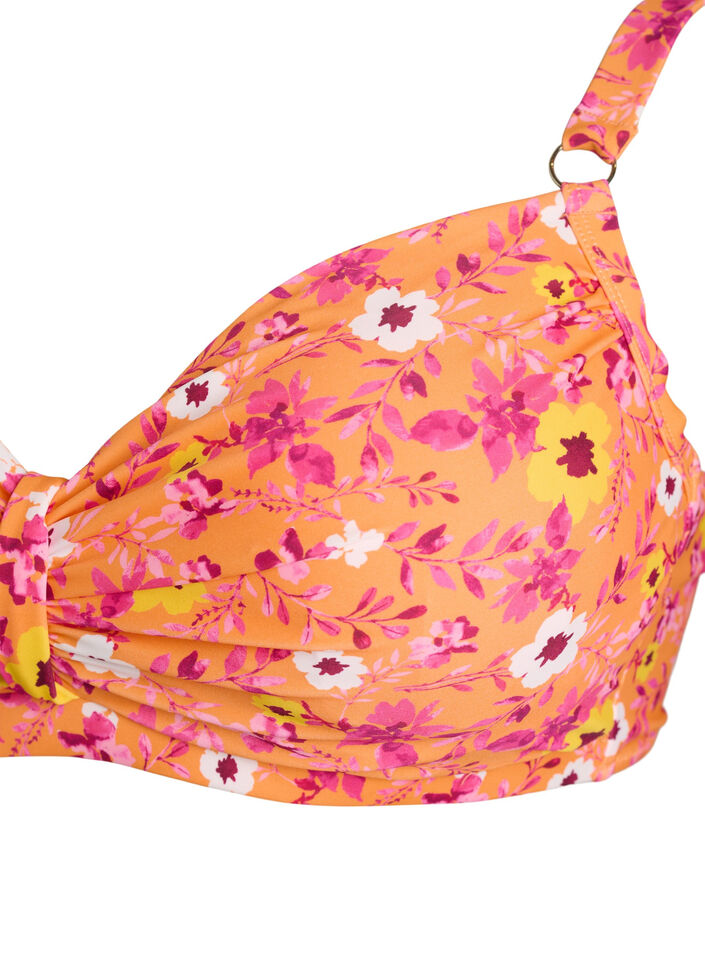 Bikinioverdel med b&oslash;yle og m&oslash;nster, Orange, Packshot image number 2