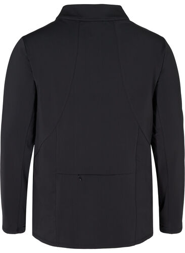 Treningsjakke med refleks og lomme, Black, Packshot image number 1