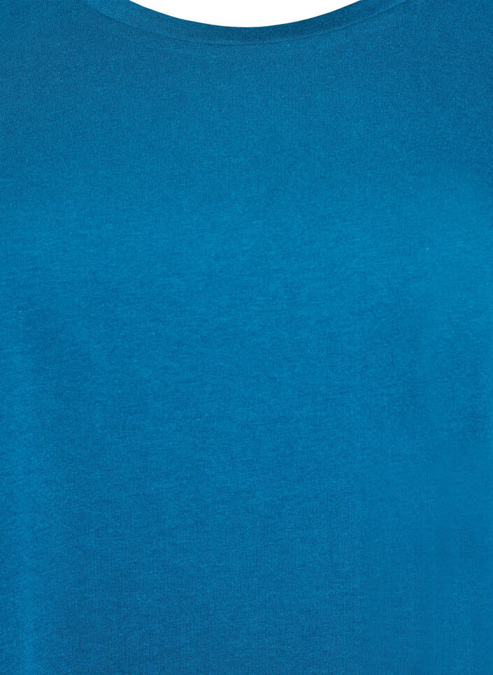 Kortermet T-skjorte i bomullsblanding, Bl&aring;, Packshot image number 2
