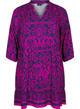 Zizzi Kort kjole med trykk og a-form, Night Sky AOP, Packshot image number 0