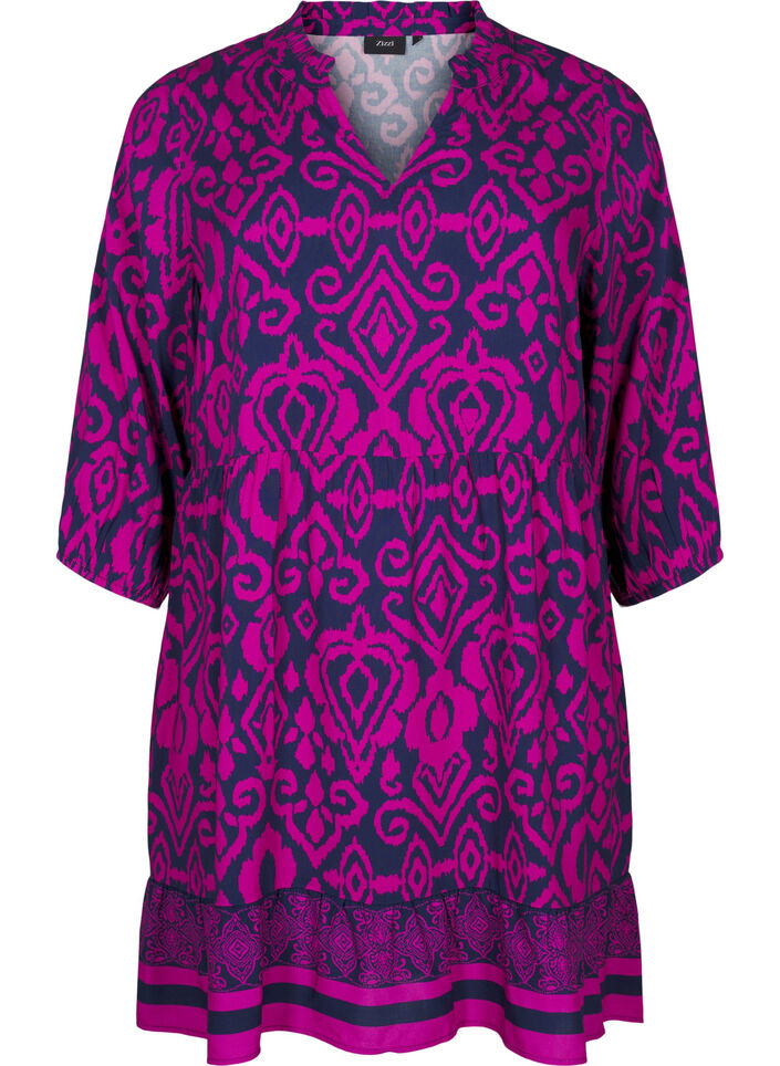 Kort kjole med trykk og a-form, Night Sky AOP, Packshot image number 0