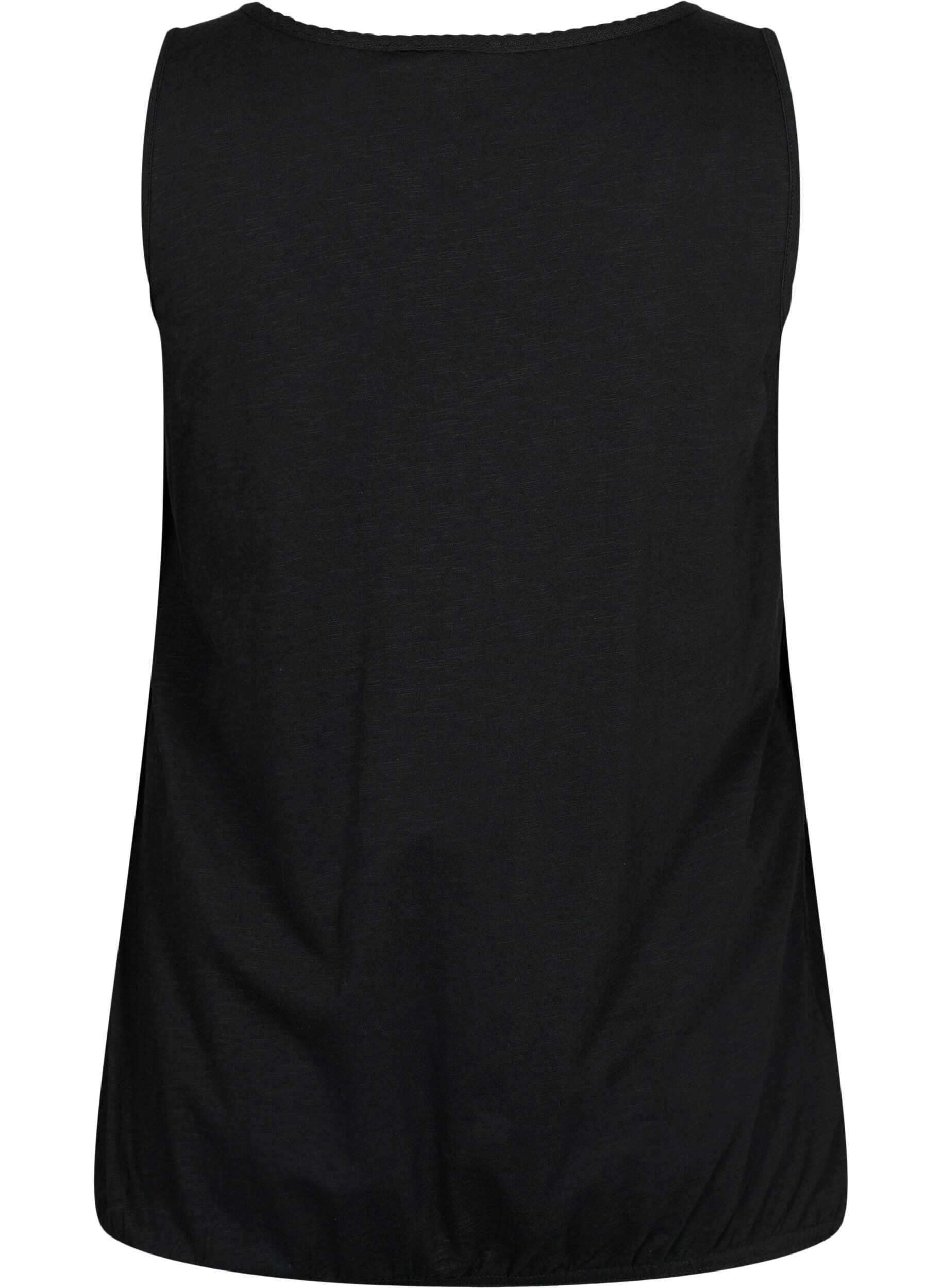 Zizzi Bomullstopp med blondekant, Black, Packshot image number 1