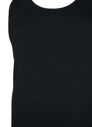 Zizzi Ensfarget basic topp i bomull, Svart, Packshot image number 2