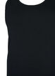 Ensfarget basic topp i bomull, Svart, Packshot image number 2