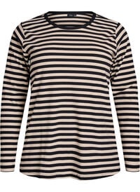 Stripete bluse med lange ermer, Svart Stripete bluse med lange ermer