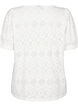 Kortermet bluse med blondemønster, Bright White, Packshot image number 1
