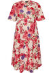 Bomullsmidikjole med blomsterprint, R&oslash;d, Packshot image number 0