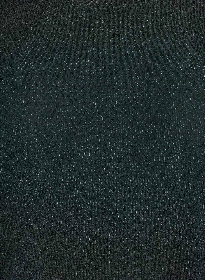 Bluse med fiskebensmønster og glittertråd, Grønn, Packshot image number 2