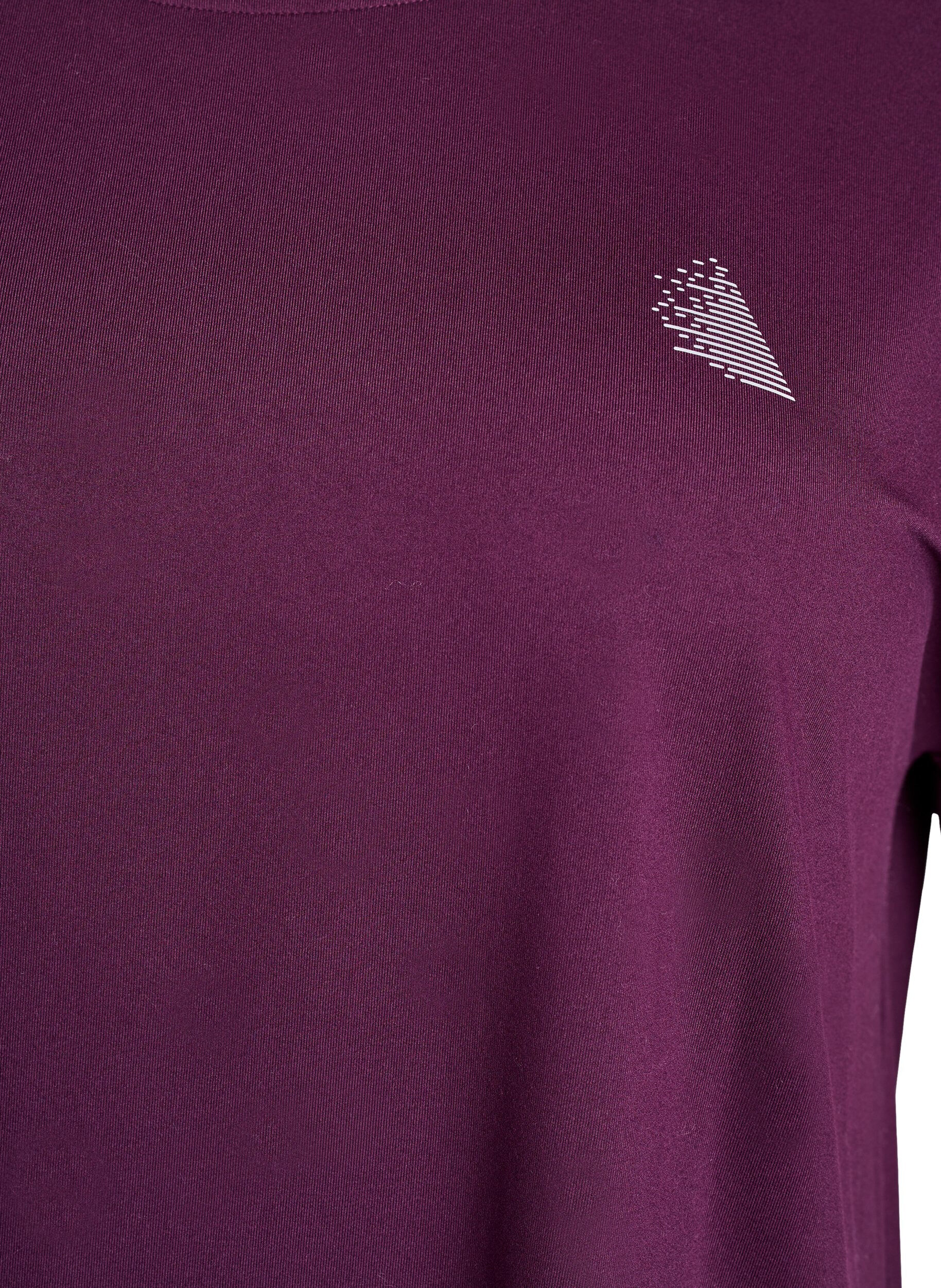 ZizziEnsfarget trenings-T-skjorte, Lilla, Packshot image number 2