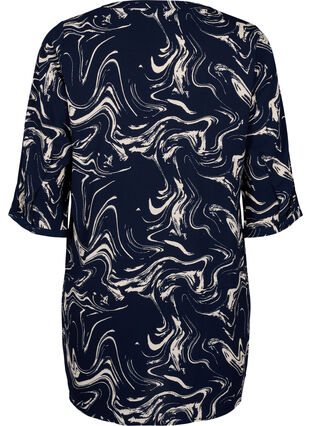 Zizzi Tunika med 3/4-ermer og trykk, N. Blazer Swirl AOP, Packshot image number 1