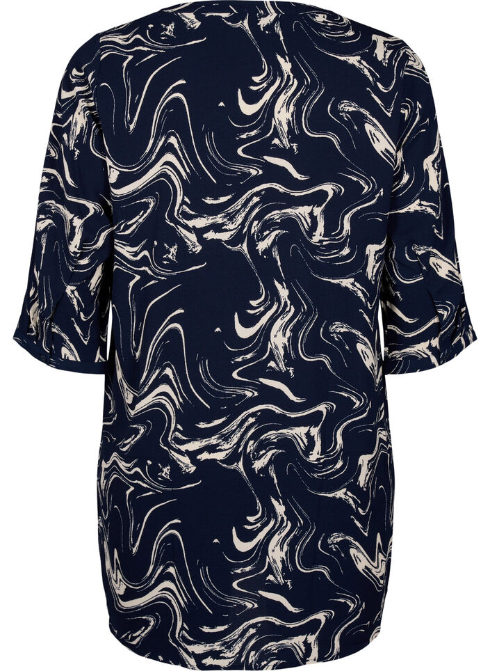 Tunika med 3/4-ermer og trykk, N. Blazer Swirl AOP, Packshot image number 1