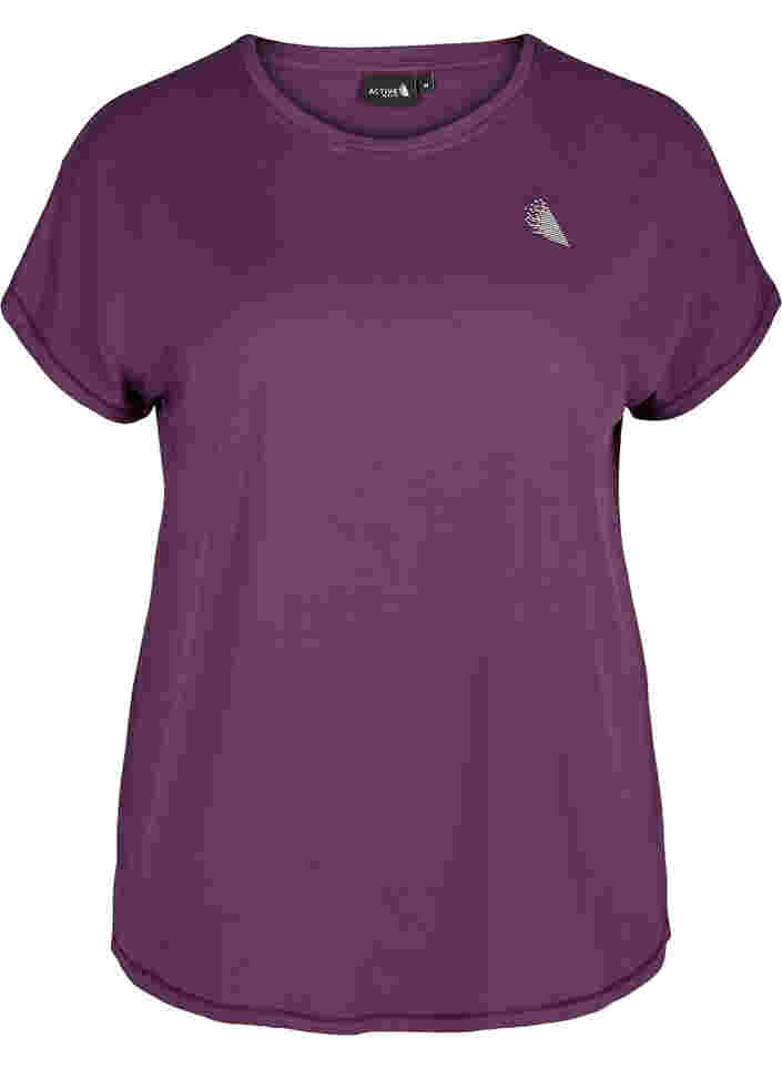 Ensfarget t-skjorte til trening, Blackberry Wine, Packshot image number 0
