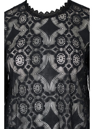 Blondebluse med rund hals, Black, Packshot image number 2