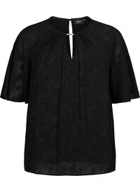 Kortermet bluse med struktur