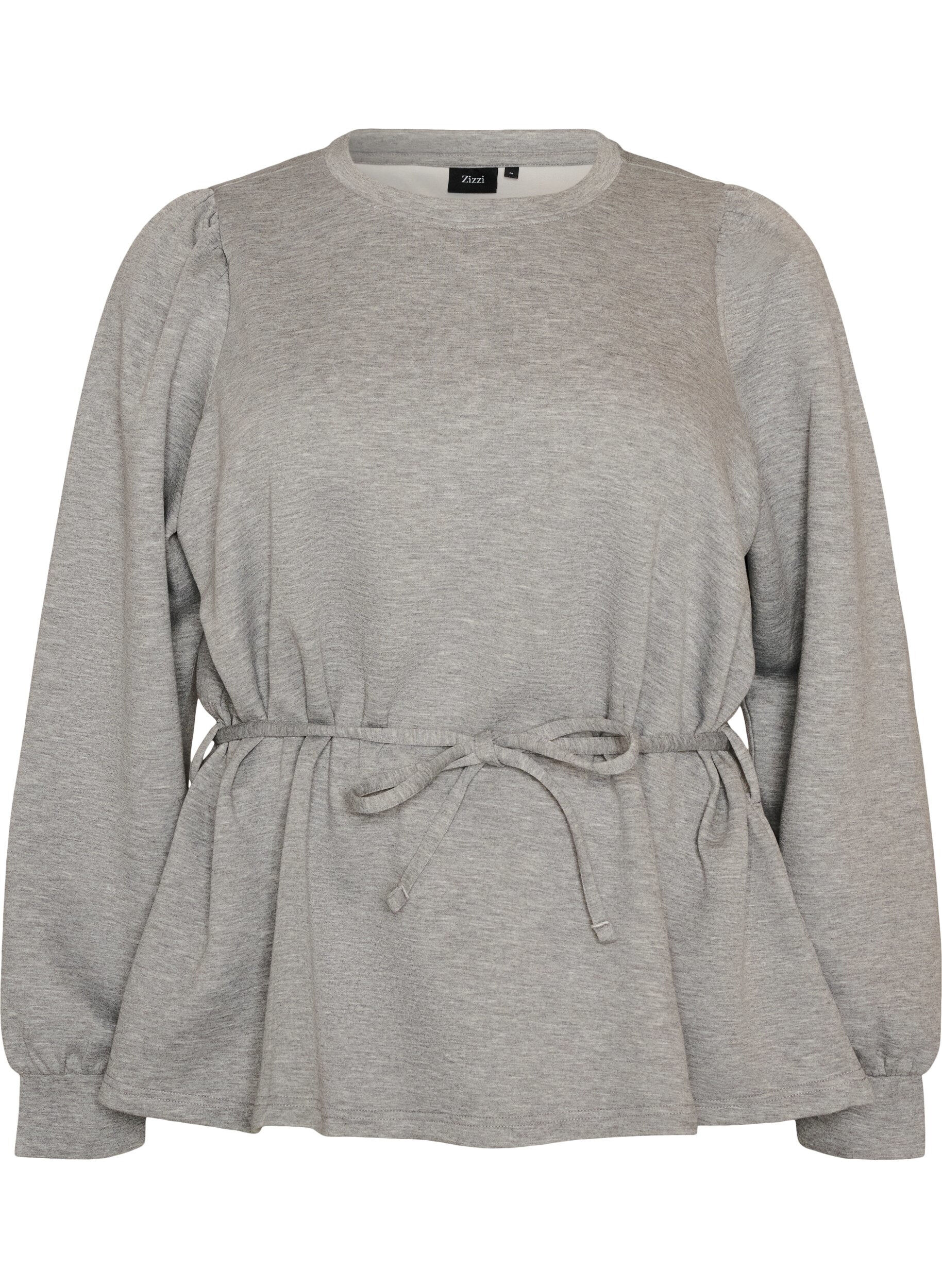 Bluse med knyting og puffermer