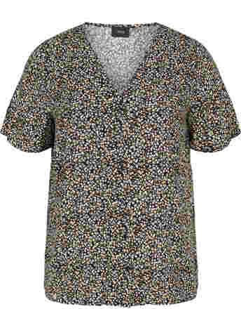 Mønstrete pysjamasskjorte i viskose
