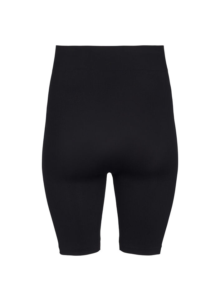 Sømløs sykkelshorts, Svart, Packshot image number 1