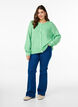 Strikket cardigan med ull og knapper, Light G. Green Mel., Model image number 2
