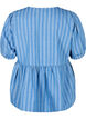 Kortermet denimbluse med stripemønster, Blå, Packshot image number 1