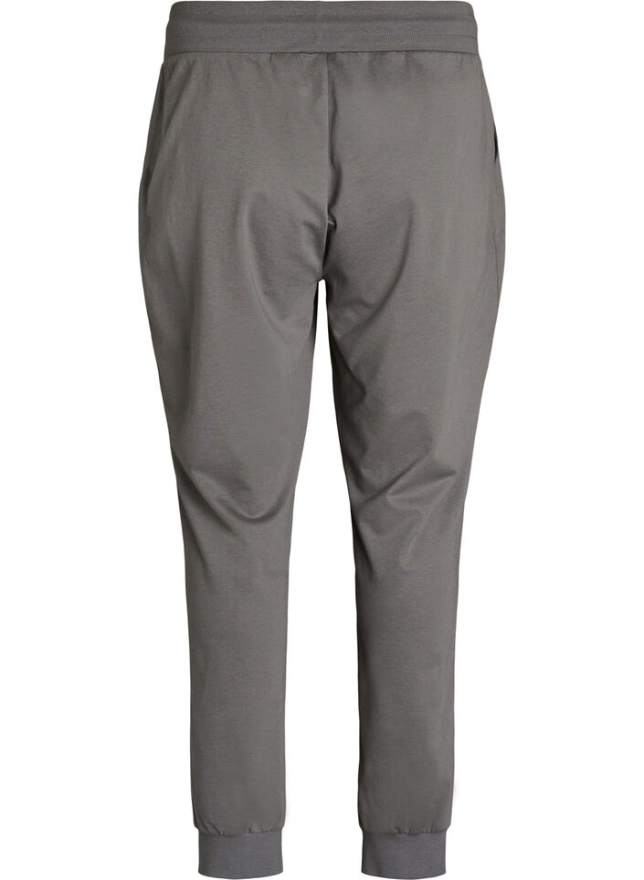 L&oslash;se joggebukser med lommer, Gr&aring;, Packshot image number 1