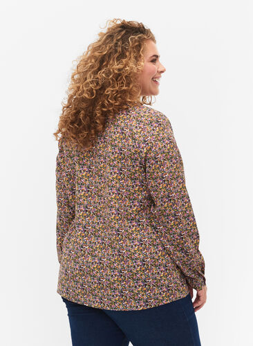 FLASH - Langermet bluse med mønster, Multi Ditsy, Model image number 1