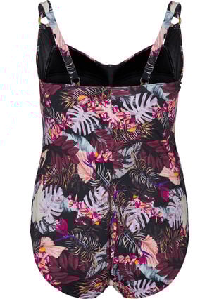 Zizzi Polstret badedrakt med trykk, Rød, Packshot image number 1