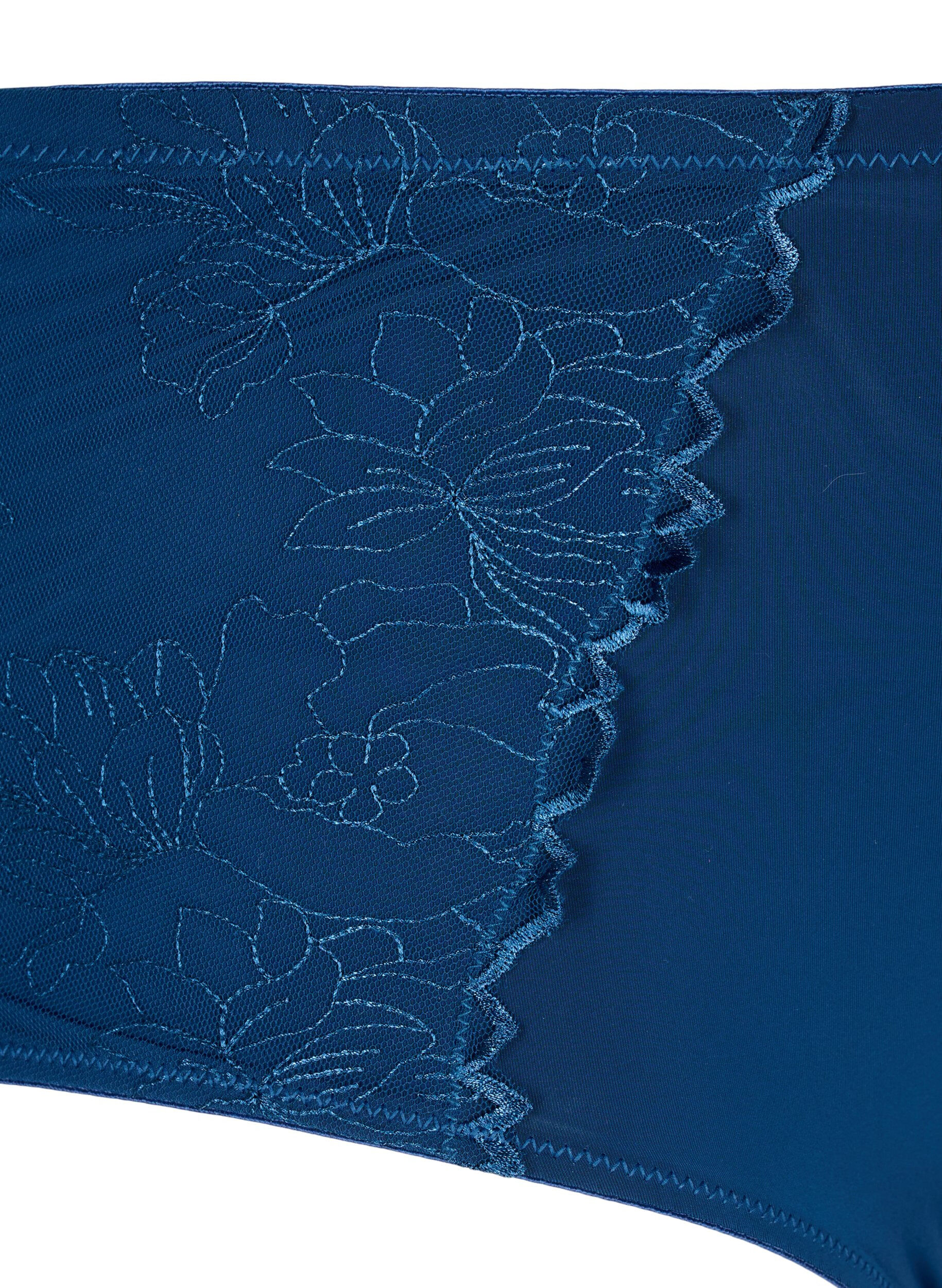 Zizzi Hipstertruser med blonder og vanlig midjeh&oslash;yde, Blue Opal, Packshot image number 2